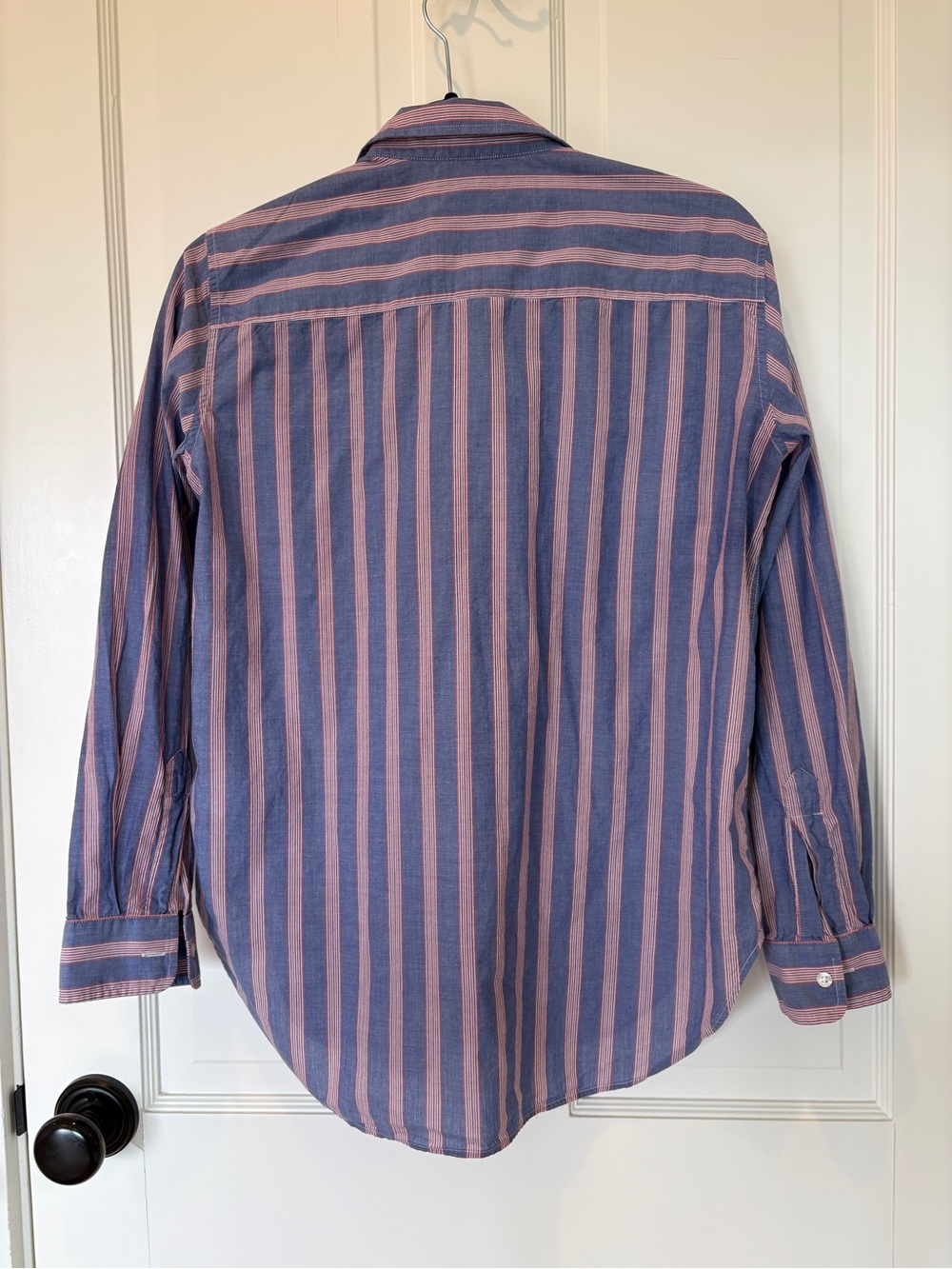 Frank & Eileen Blue and Red Narrow-Striped Cotton Shirt - Picture 2 of 3